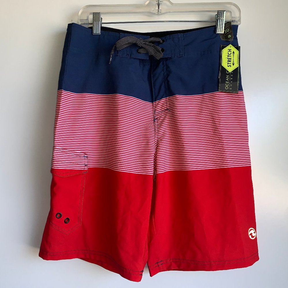 NEW Ocean Current Men's Blue Red Swim Board Shorts